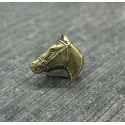 Bouton tête de cheval vieil or 10mm