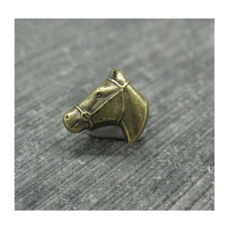 Bouton tête de cheval vieil or 10mm