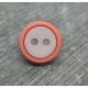 Bouton bicolore corail gris 13mm