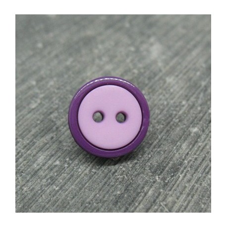 Bouton bicolore violet parme 13mm