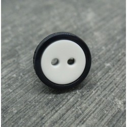 Bouton bicolore noir blanc 13mm