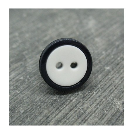 Bouton bicolore noir blanc 13mm