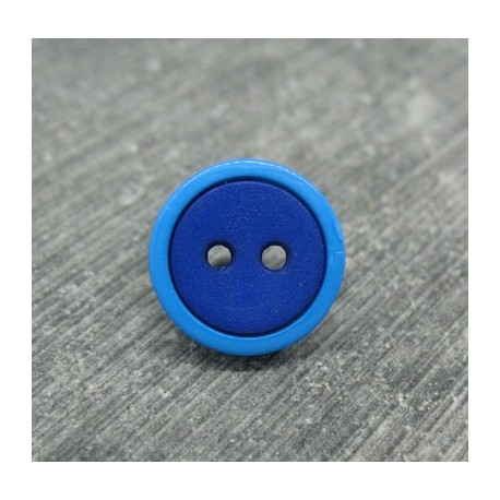 Bouton bicolore bleu roy 13mm