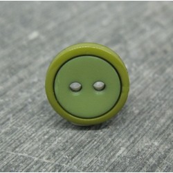 Bouton bicolore kaki olive 13mm