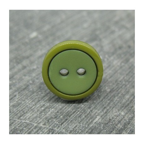 Bouton bicolore kaki olive 13mm