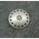 Bouton roue métal pointillé argent 23mm