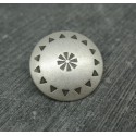 Bouton roue métal pointillé argent 23mm