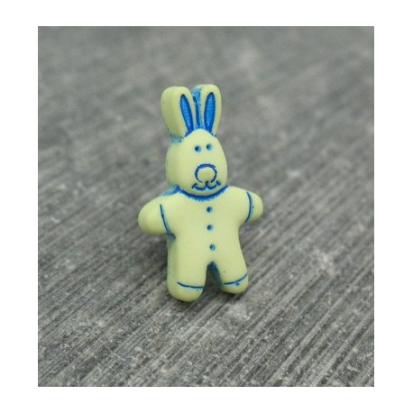 Bouton lapin amande bleu 18mm