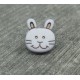 Bouton lapin gris 15mm 