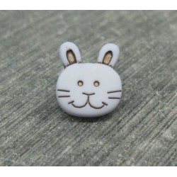 Bouton lapin gris 15mm