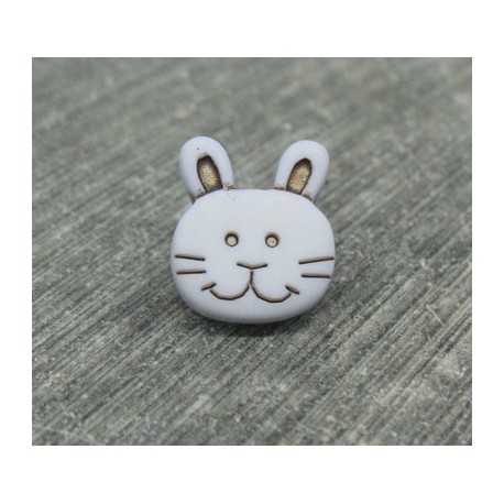 Bouton lapin gris 15mm 