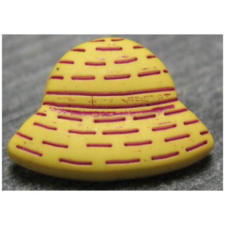 Bouton bob jaune fuschia 18  mm b66