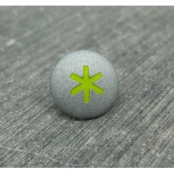 Bouton astérisque gris vert anis 12mm