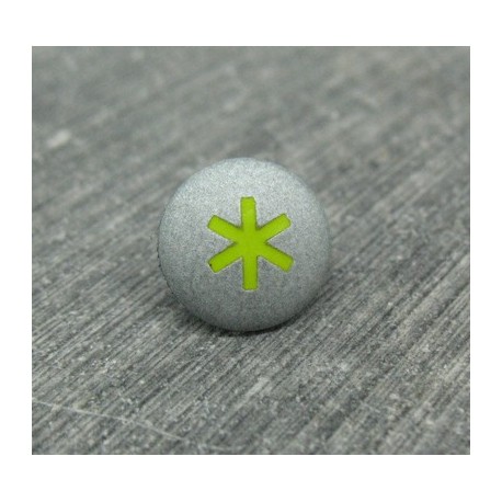 Bouton astérisque gris vert anis 12mm