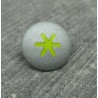 Bouton astérisque gris vert anis 15mm