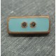 Bouton lingot vieil or turquoise 25mm