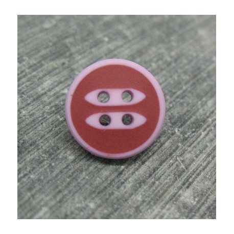 Bouton navettes rose carmin 13mm
