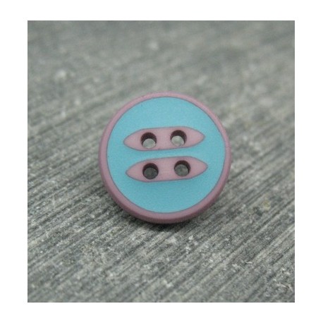 Bouton navettes vieux rose turquoise 13mm