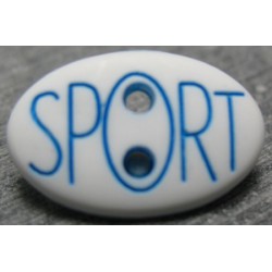 Bouton sport  blanc bleu 18 mm b66