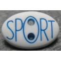 Bouton sport  blanc bleu 18 mm b66