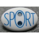 Bouton sport  blanc bleu 18mm 