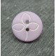 Bouton fleur trilobe violine blanc 18mm