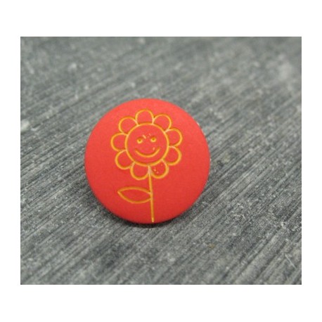 Bouton fleur tournesol orange jaune 15mm