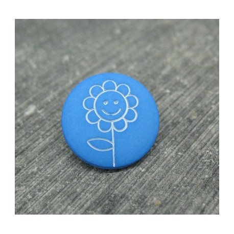 Bouton fleur tournesol bleu 15mm