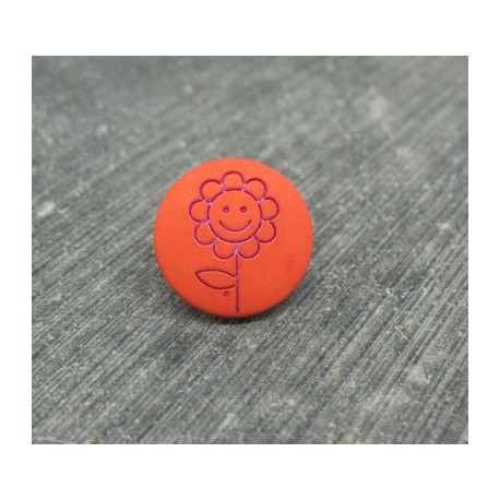 Bouton fleur tournesol orange violet 15mm