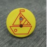 Bouton voilier jaune rouge 18mm