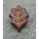 Bouton feuille de chêne marron 22mm