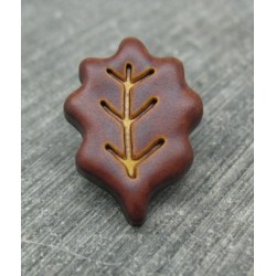 Bouton feuille de chêne marron 22mm