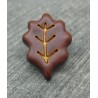 Bouton feuille de chêne marron 22mm