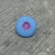 Bouton pistil bleu fuschia 12mm