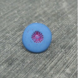 Bouton pistil bleu fuschia 12mm