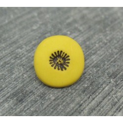 Bouton pistil jaune noir 12mm