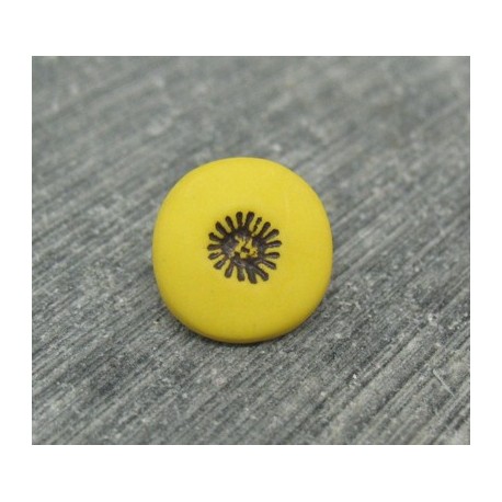 Bouton pistil jaune noir 12mm