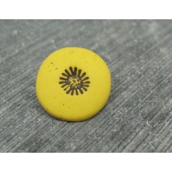 Bouton pistil jaune noir 15mm