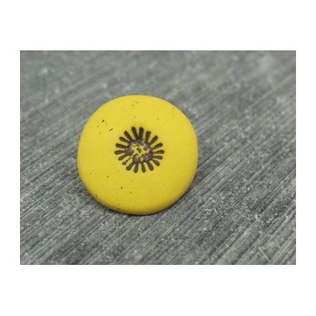 Bouton pistil jaune noir 15mm