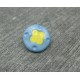 Bouton fleur 4 points ciel jaune 12mm