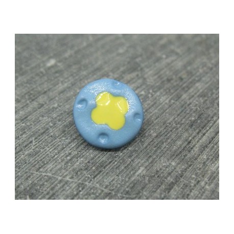 Bouton fleur 4 points ciel jaune 12mm