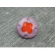 Bouton fleur 4 points parme orange 12mm