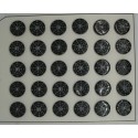 Plaque N°54  30 boutons nacre rivière gouvernail noir 18mm