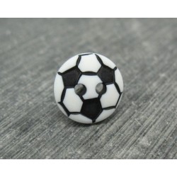 Bouton ballon de foot blanc noir 13mm