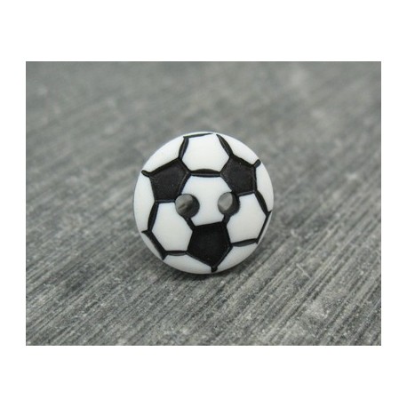 Bouton ballon de foot blanc noir 13mm