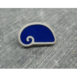 Bouton escargot stylé bleu 18mm