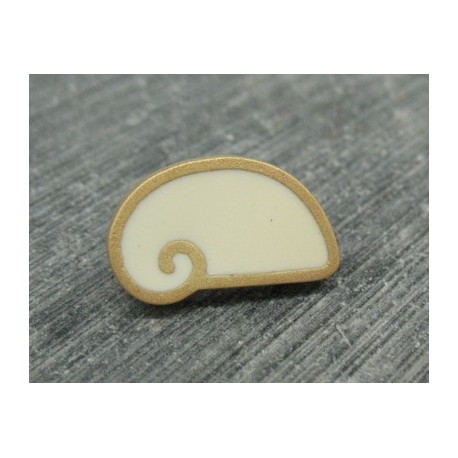 Bouton escargot stylé blanc cassé 18mm