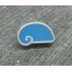 Bouton escargot stylé bleu azur gris 18mm