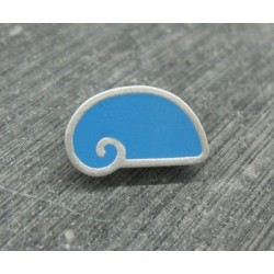 Bouton escargot stylé bleu azur gris 18mm