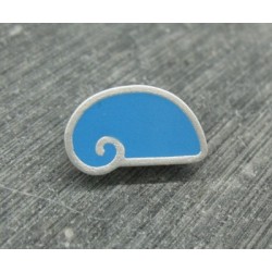 Bouton escargot stylé bleu azur gris 18mm